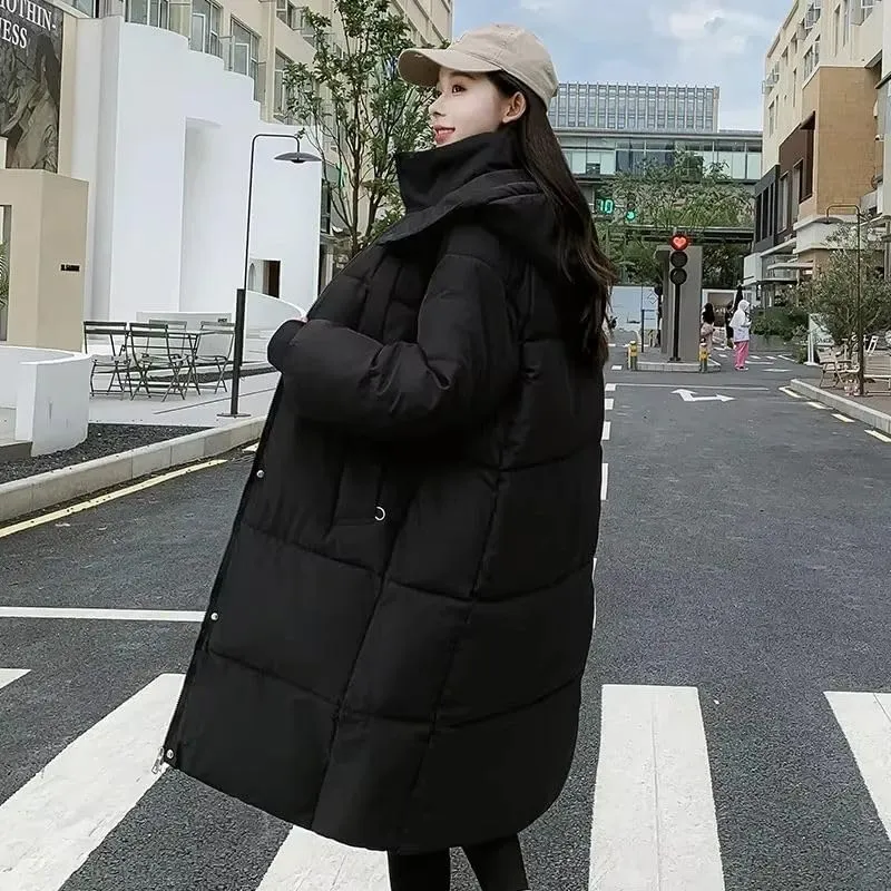 Winter Women Parka Hooded Jackets Thicken Warm Cotton-padded Puffer Coats Casual Long Clothes Loose Outerwear