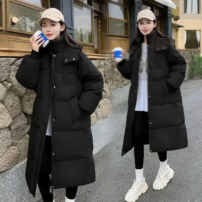 Winter Women Parka Hooded Jackets Thicken Warm Cotton-padded Puffer Coats Casual Long Clothes Loose Outerwear