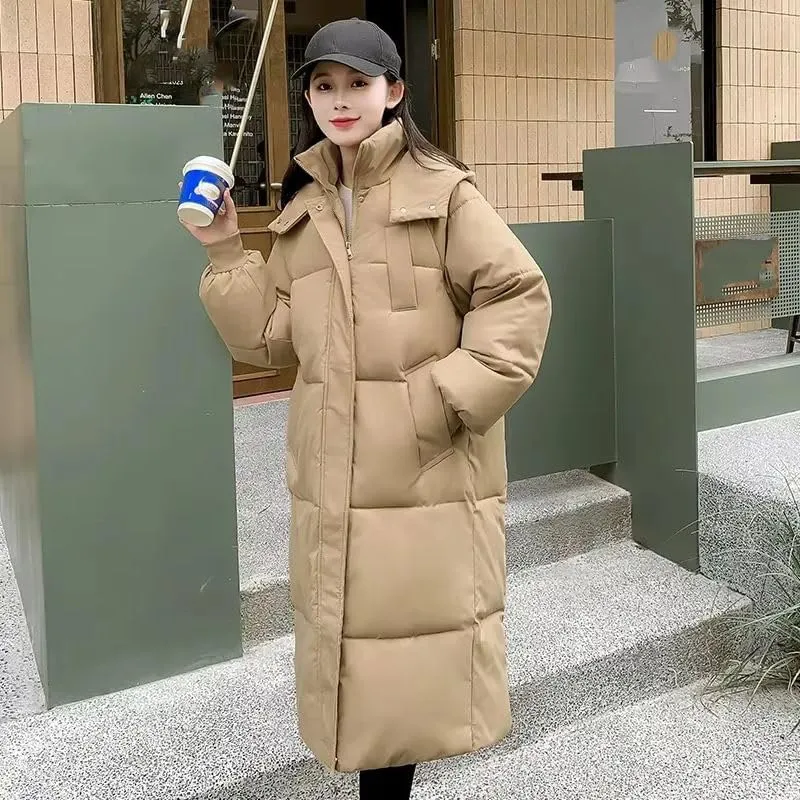 Winter Women Parka Hooded Jackets Thicken Warm Cotton-padded Puffer Coats Casual Long Clothes Loose Outerwear