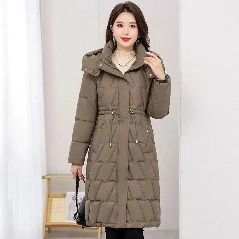 Winter Women Parka Hooded Jackets Thicken Warm Cotton-padded Puffer Coats Long Parkas Clothes Loose Outerwear