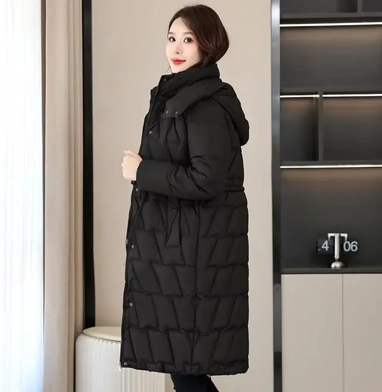 Winter Women Parka Hooded Jackets Thicken Warm Cotton-padded Puffer Coats Long Parkas Clothes Loose Outerwear