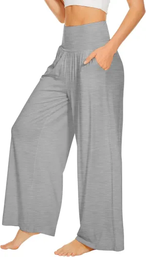WiWi Pajama Pants for Women Soft Wide Leg Palazzo Lounge Sweatpants Loose Yoga Bottoms-Viscose from Bamboo S-XXL