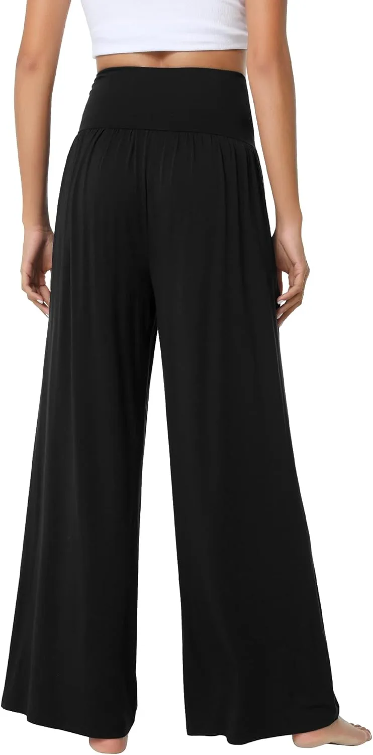 WiWi Pajama Pants for Women Soft Wide Leg Palazzo Lounge Sweatpants Loose Yoga Bottoms-Viscose from Bamboo S-XXL