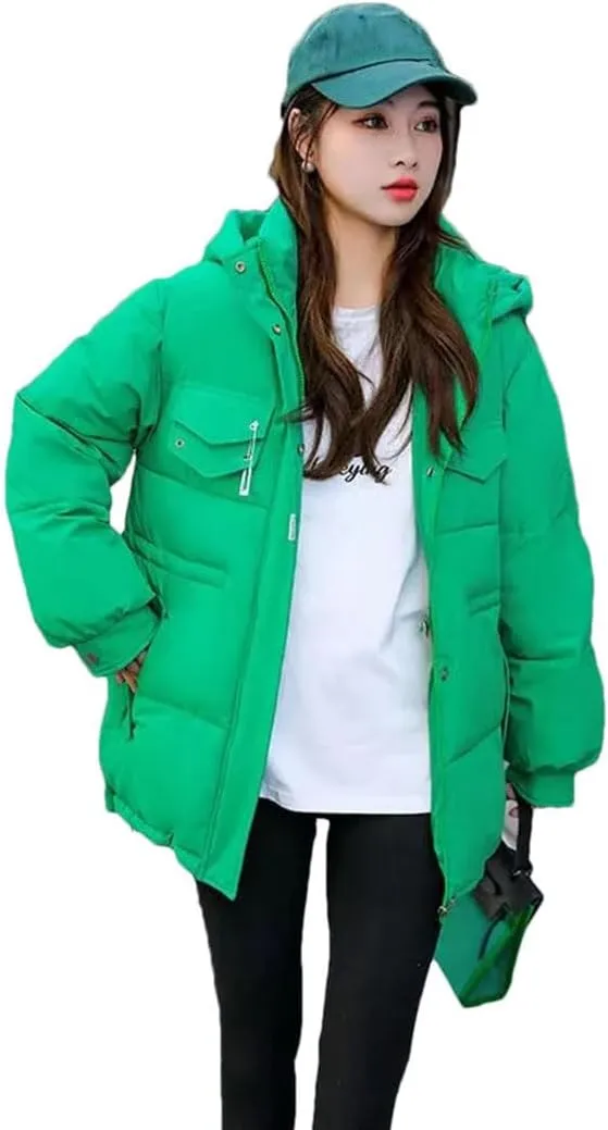 Women Coat Loose Hooded Cotton Coat Women Long Parkas Jacket Warm Thick Cotton Padded Jackets