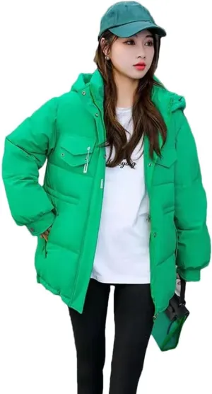 Women Coat Loose Hooded Cotton Coat Women Long Parkas Jacket Warm Thick Cotton Padded Jackets
