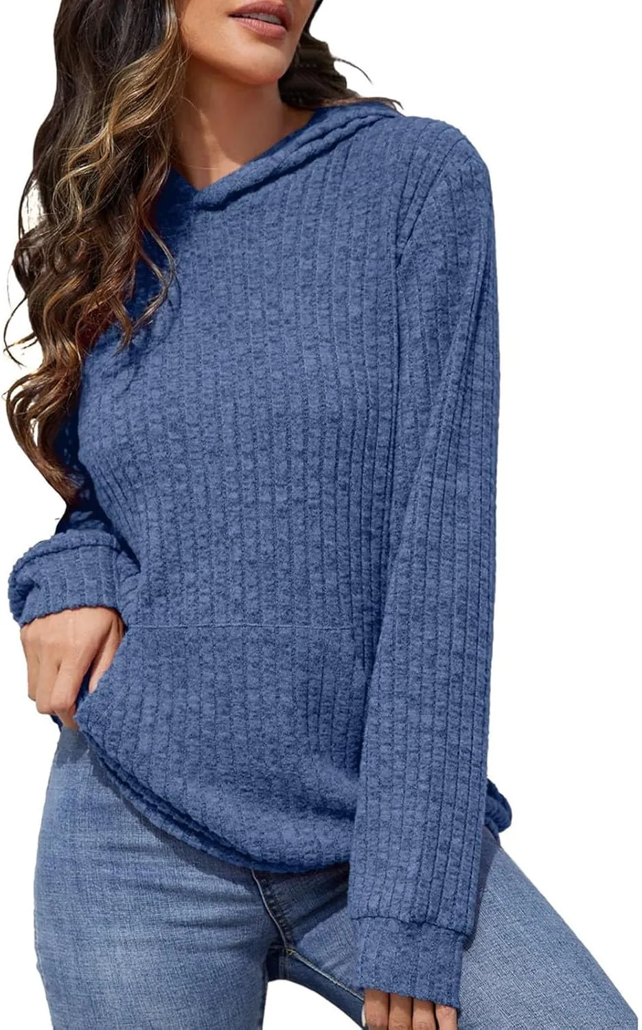 Women Oversized Hoodies Long Sleeve Pullover Sweater With Pockets Lightweight Tunic Tops 2024 Fall Winter Outfits