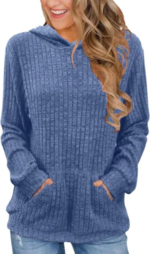 Women Oversized Hoodies Long Sleeve Pullover Sweater With Pockets Lightweight Tunic Tops 2024 Fall Winter Outfits