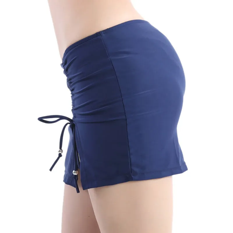 Women Quick-Dry Swim Skirts / Safety Beachwear with Drawstring Beads