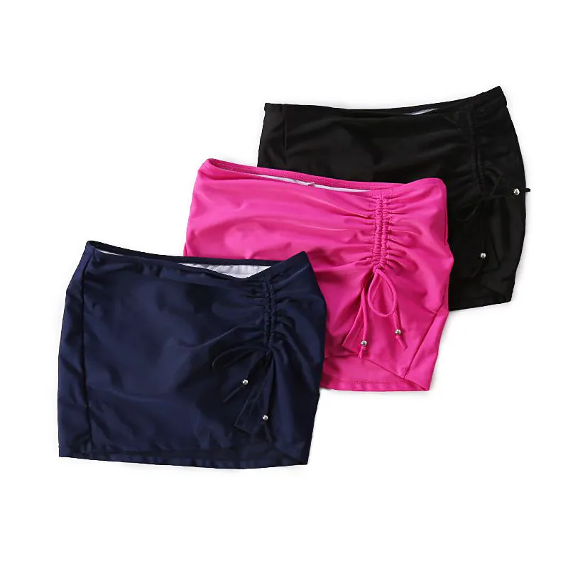 Women Quick-Dry Swim Skirts / Safety Beachwear with Drawstring Beads