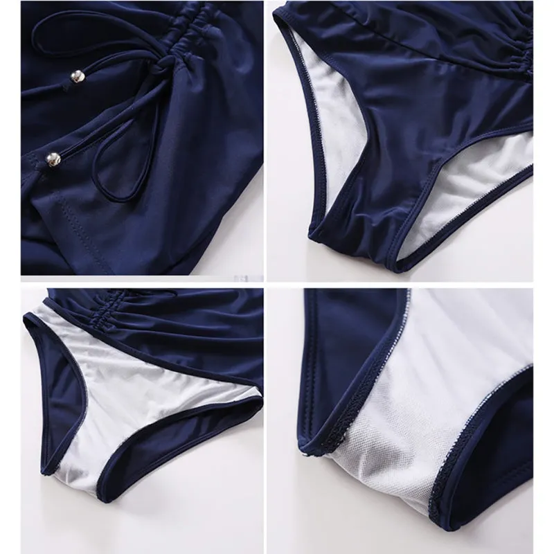 Women Quick-Dry Swim Skirts / Safety Beachwear with Drawstring Beads