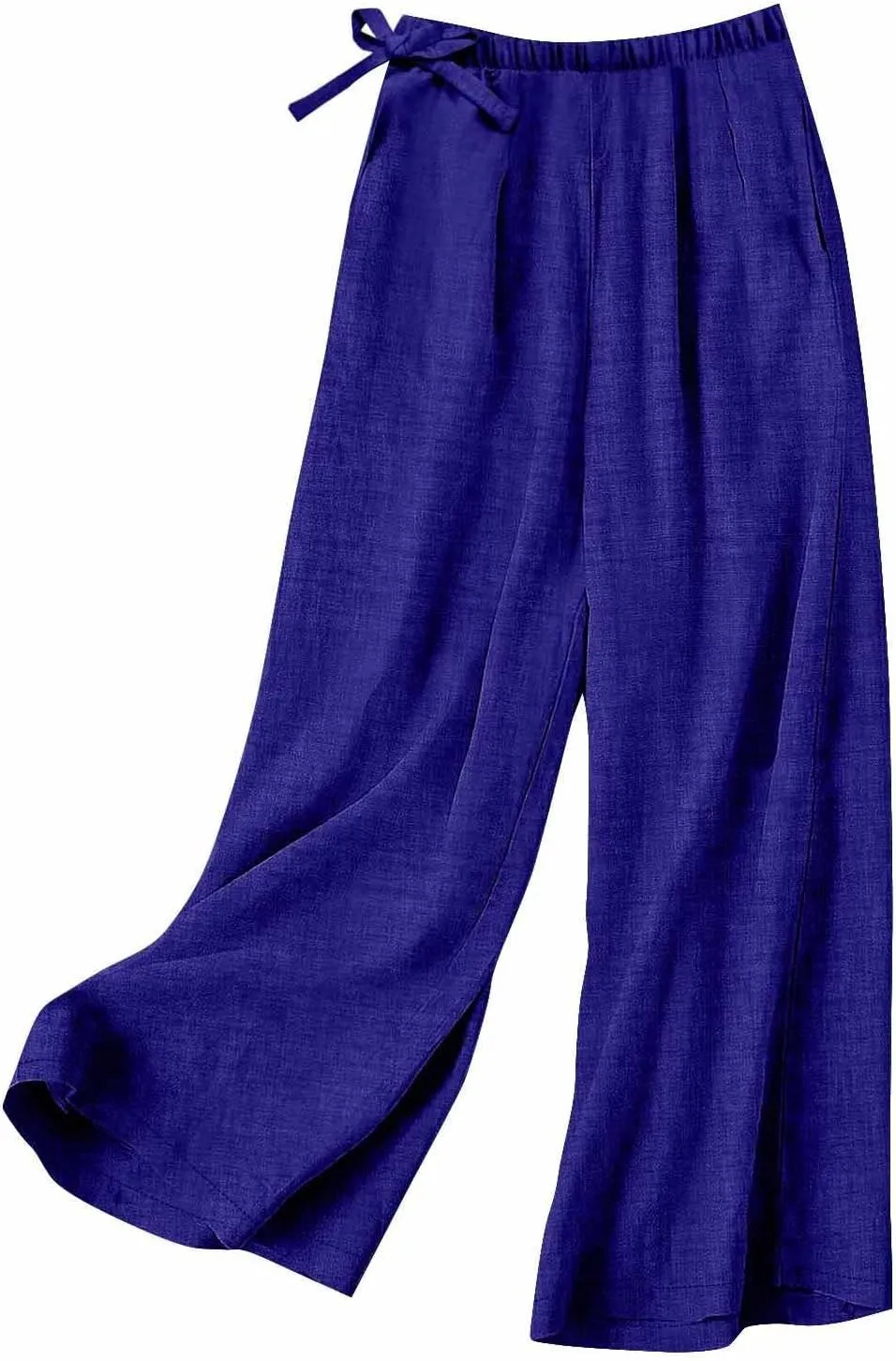 Women Stretchy Waist Wide Leg Pants Elastic Waist Trousers for Everyday Wear All-Day Wear Loose Lounge Pant for Work