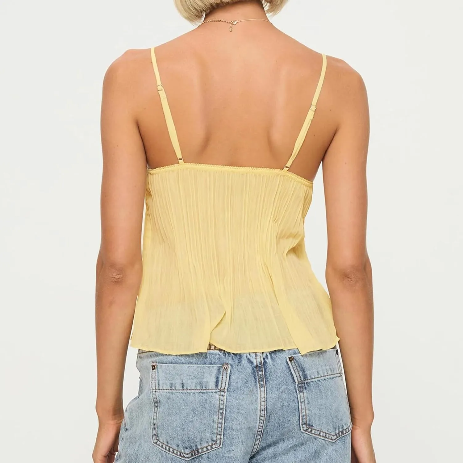 Women Y2k Floral Babydoll Tank Top Spaghetti Strap Ruffle Cami Top Summer Boho Flowy Peplum Crop Top Streetwear