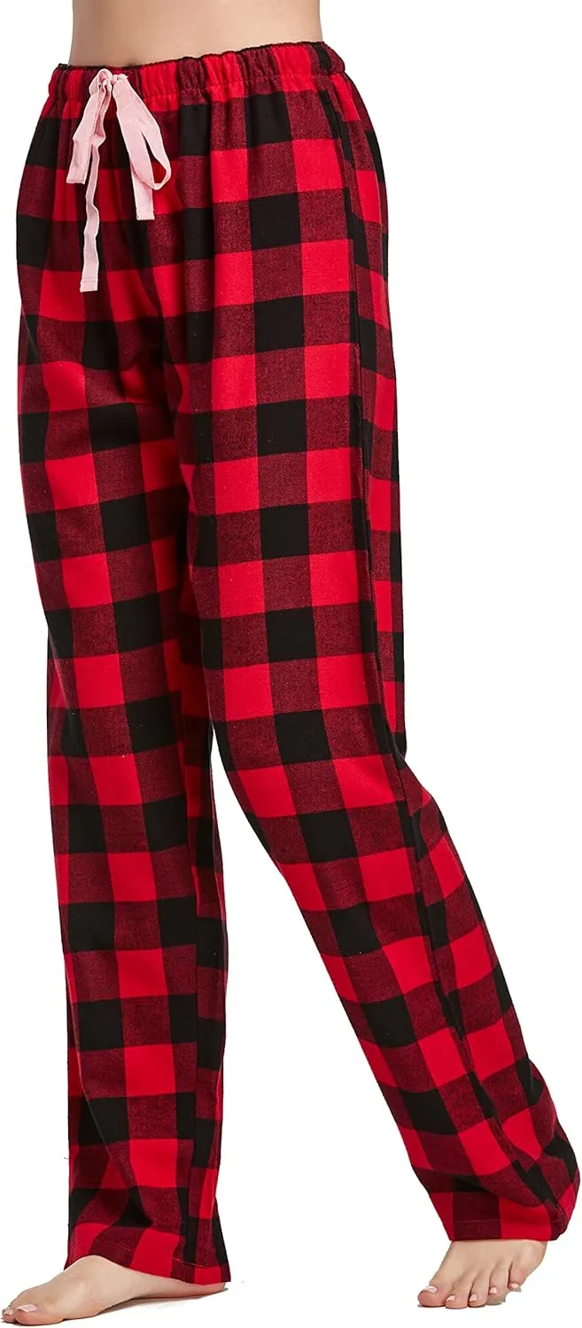 Women's 100% Cotton Super Soft Flannel Plaid Pajama/Lounge Pants