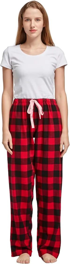 Women's 100% Cotton Super Soft Flannel Plaid Pajama/Lounge Pants