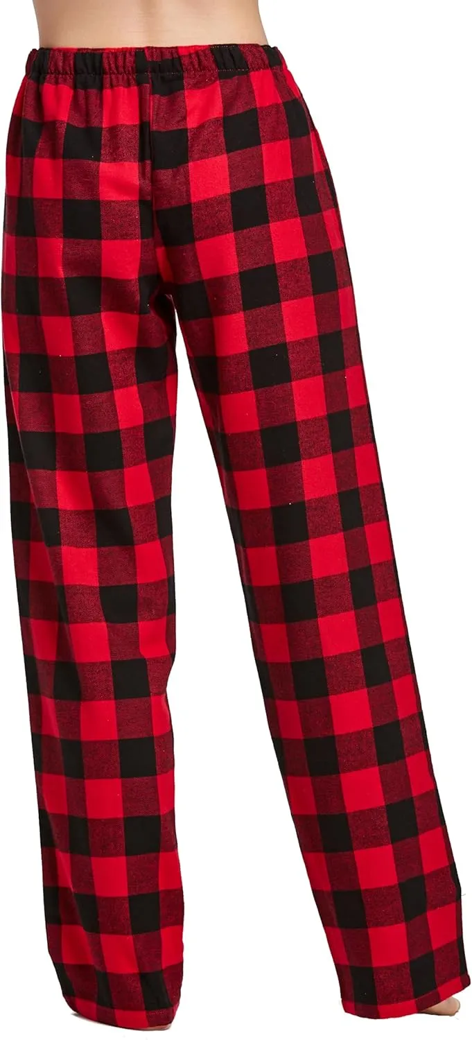 Women's 100% Cotton Super Soft Flannel Plaid Pajama/Lounge Pants