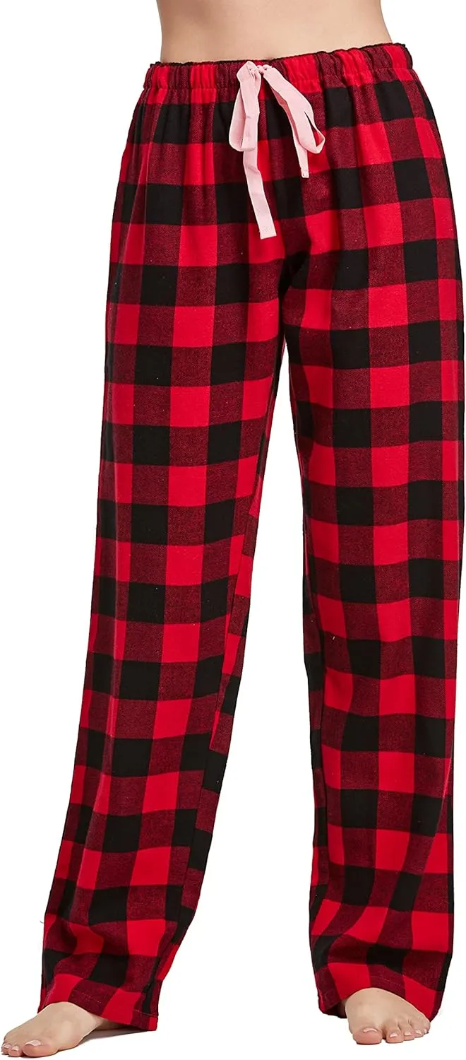 Women's 100% Cotton Super Soft Flannel Plaid Pajama/Lounge Pants