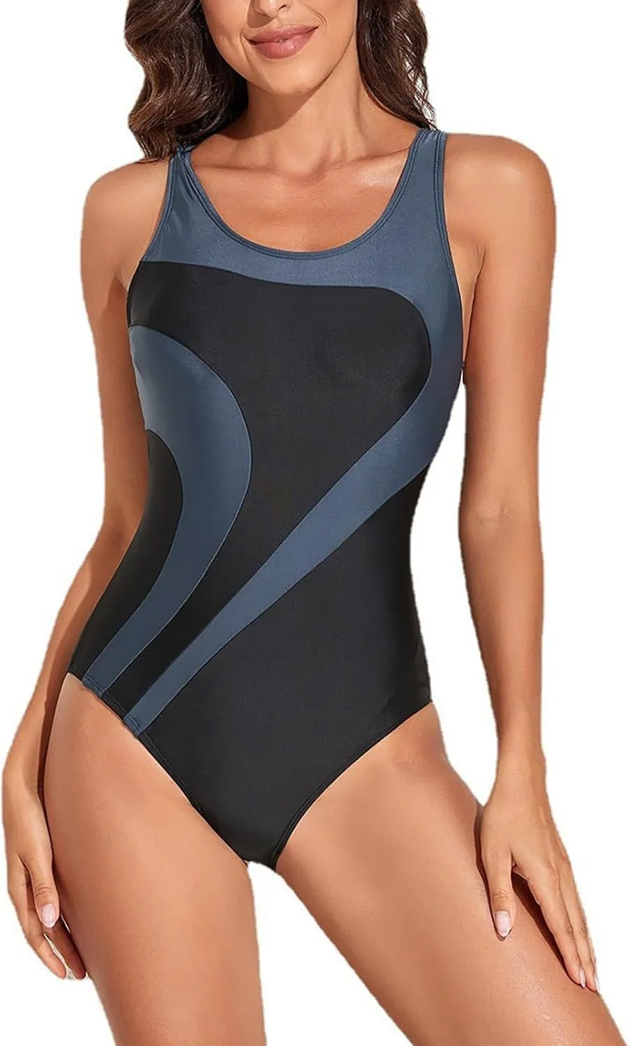 Womens Athletic One Piece Swimsuit Racerback Competitive Training Bathing Suit