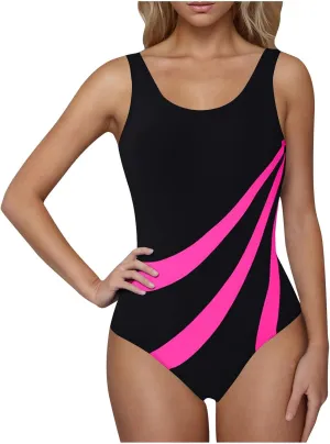 Womens Athletic One Piece Swimsuit Racerback Sport Lap Swimming Suits Swimwear Training Slimming Bathing Suits 2025