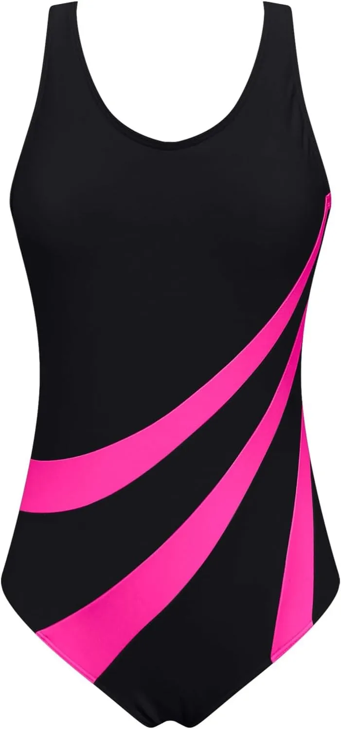 Womens Athletic One Piece Swimsuit Racerback Sport Lap Swimming Suits Swimwear Training Slimming Bathing Suits 2025