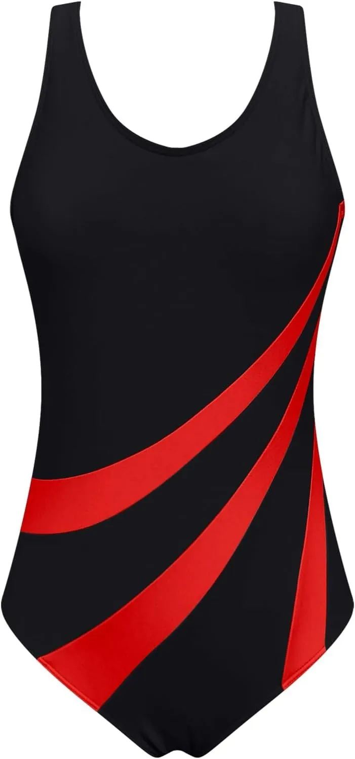 Womens Athletic One Piece Swimsuit Racerback Sport Lap Swimming Suits Swimwear Training Slimming Bathing Suits 2025