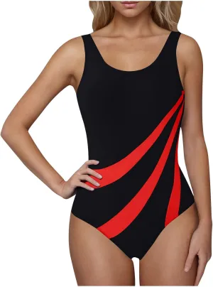 Womens Athletic One Piece Swimsuit Racerback Sport Lap Swimming Suits Swimwear Training Slimming Bathing Suits 2025