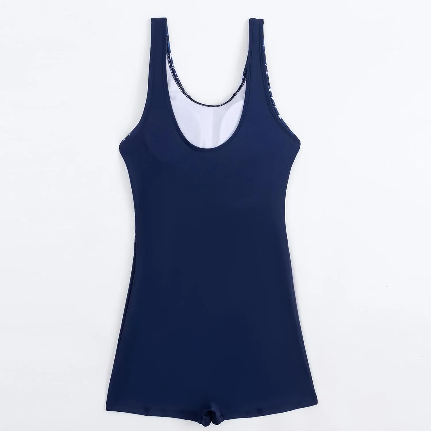 Womens Boyleg Racerback One Piece Swimsuit Athletic Full Coverage Swimwear Lap Swimming Suit Cutout Bathing Suit