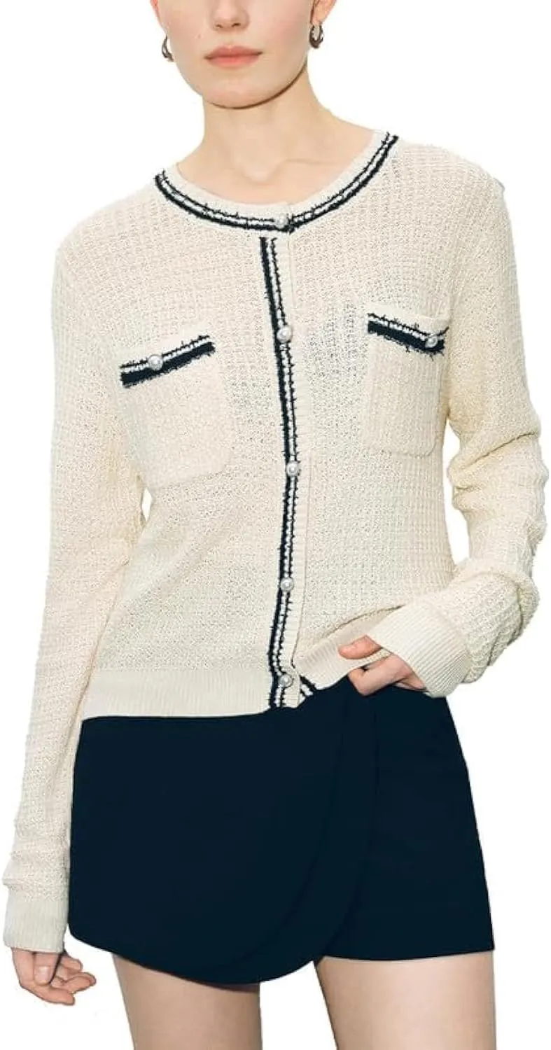 Womens Cardigan Sweaters 2025 Spring Long Sleeve Button Down Open Front Knitted Jackets