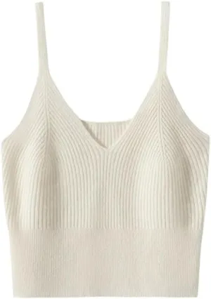 Women's Cashmere Interior with Knitted Base Camisole Vest