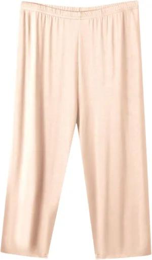 Women's Casual Capri Pants 3/4 Length Trousers, Ladies Thin Cropped Trouser Three Quarter Soft Shorts Bottom