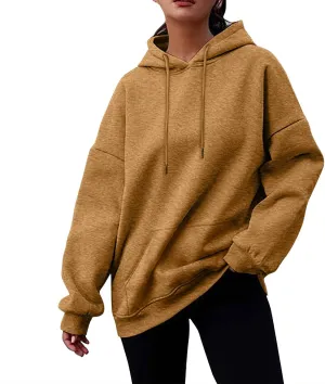 Women's Casual Hoodies Long Sleeve Solid Lightweight Pullover Tops Loose Sweatshirt with Pocket fall outfits