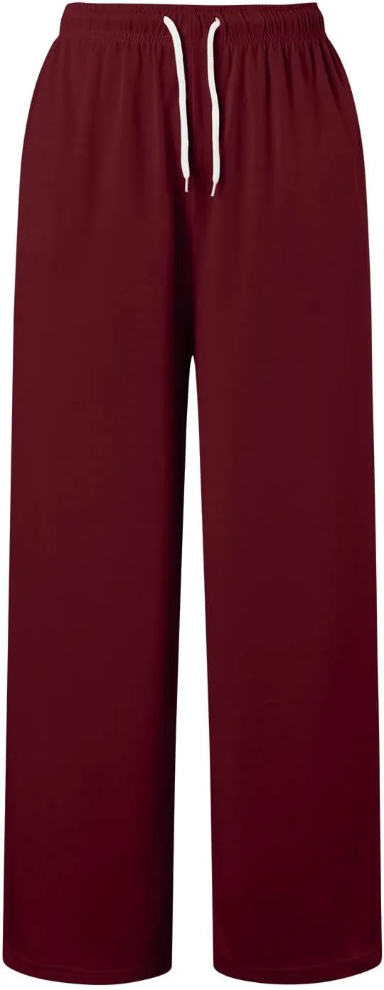 Womens Casual Pants Summer Elastic High Waist Pants Baggy Lightweight Comfy Soft Beach Trousers with Pockets 2025