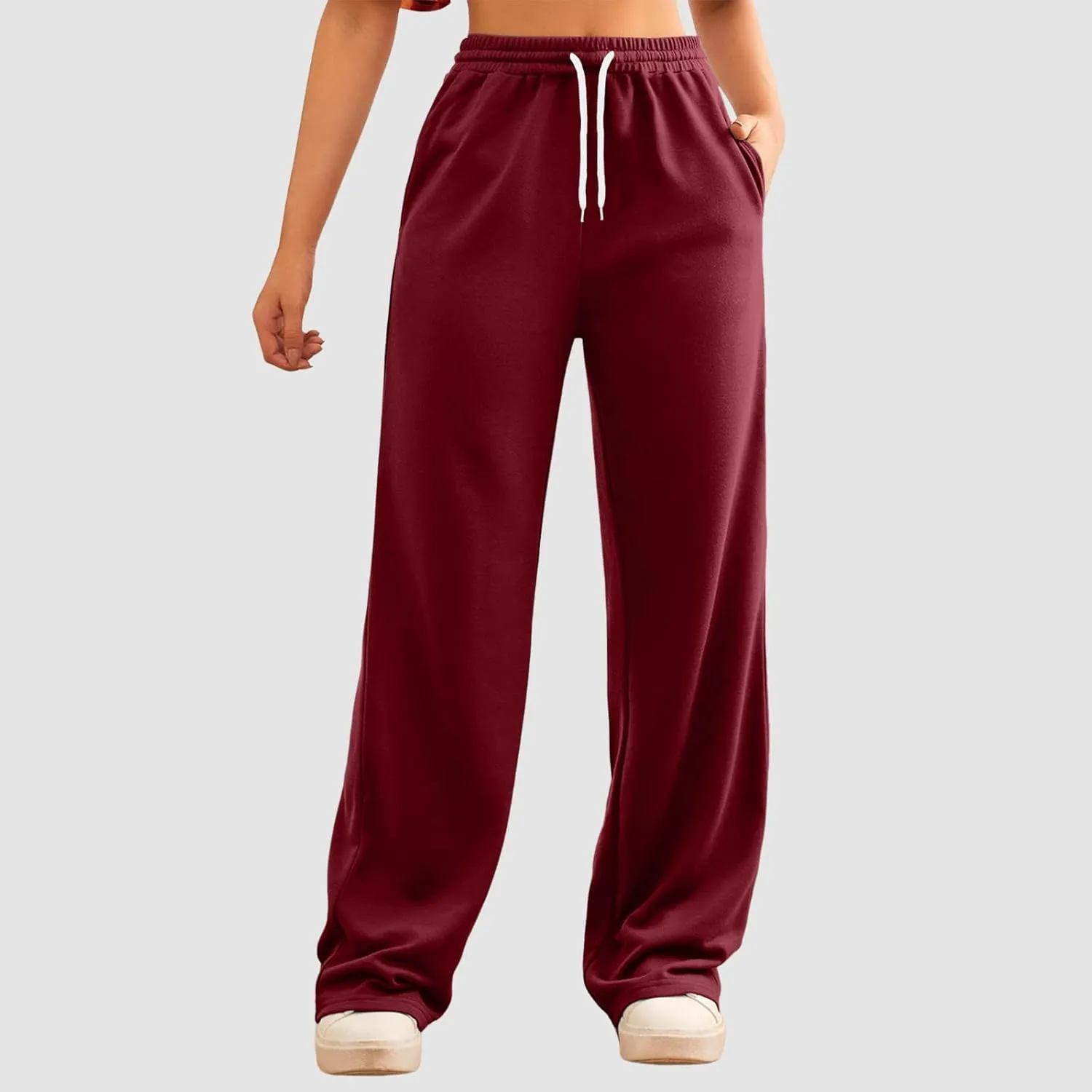 Womens Casual Pants Summer Elastic High Waist Pants Baggy Lightweight Comfy Soft Beach Trousers with Pockets 2025