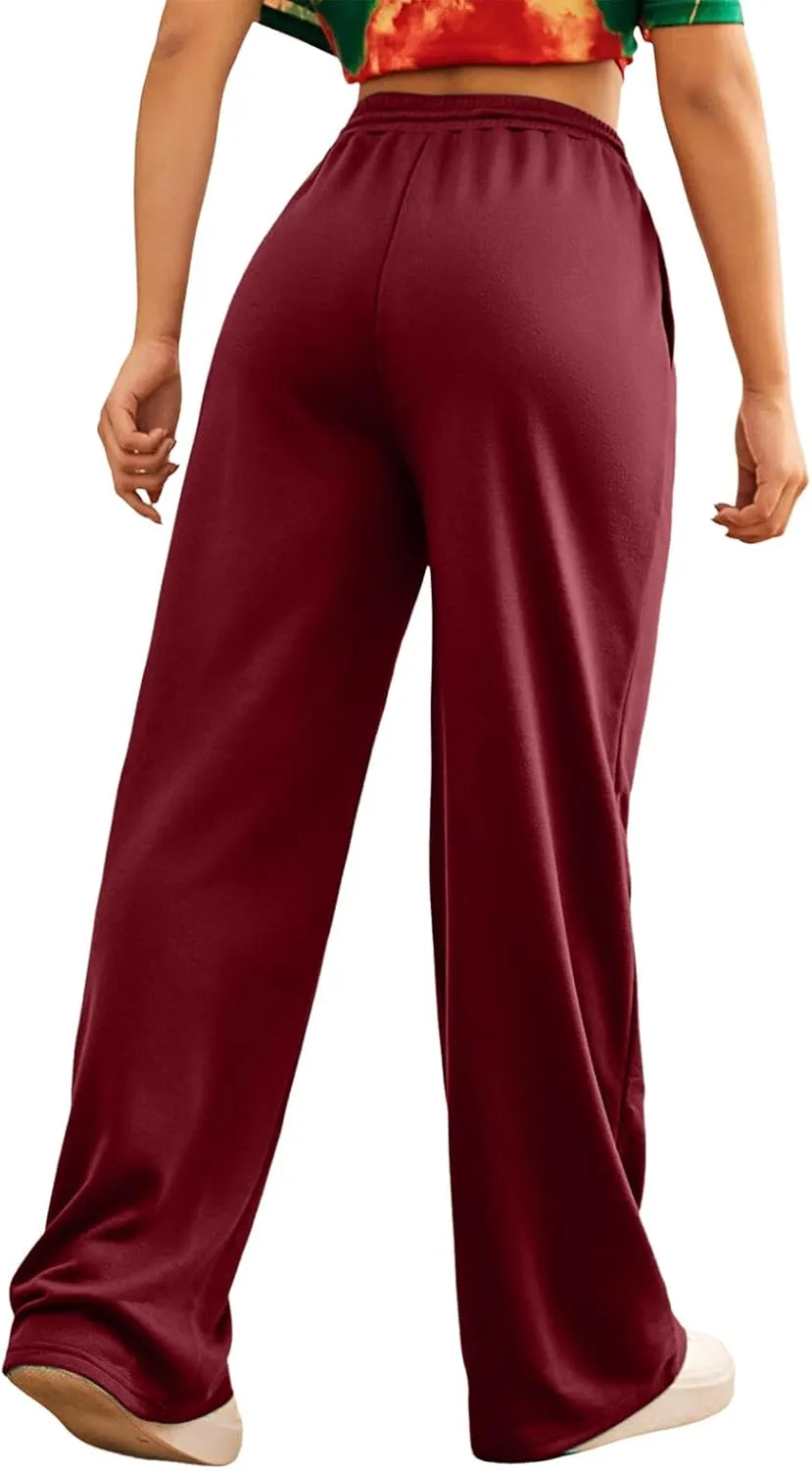 Womens Casual Pants Summer Elastic High Waist Pants Baggy Lightweight Comfy Soft Beach Trousers with Pockets 2025