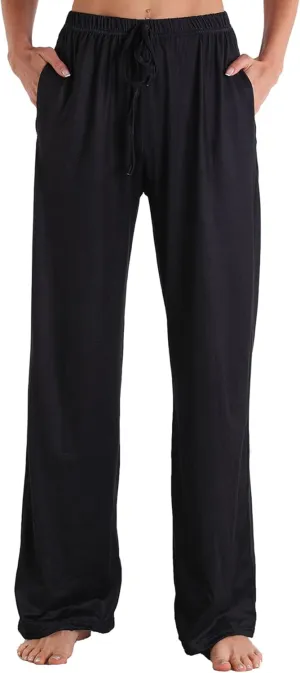 Womens Comfy Lounge Pants Loose Yoga Pant Drawstring Soft Pajama Pants with Pockets Regular and Plus Size