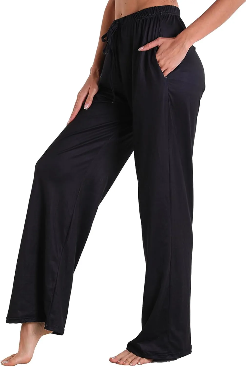Womens Comfy Lounge Pants Loose Yoga Pant Drawstring Soft Pajama Pants with Pockets Regular and Plus Size