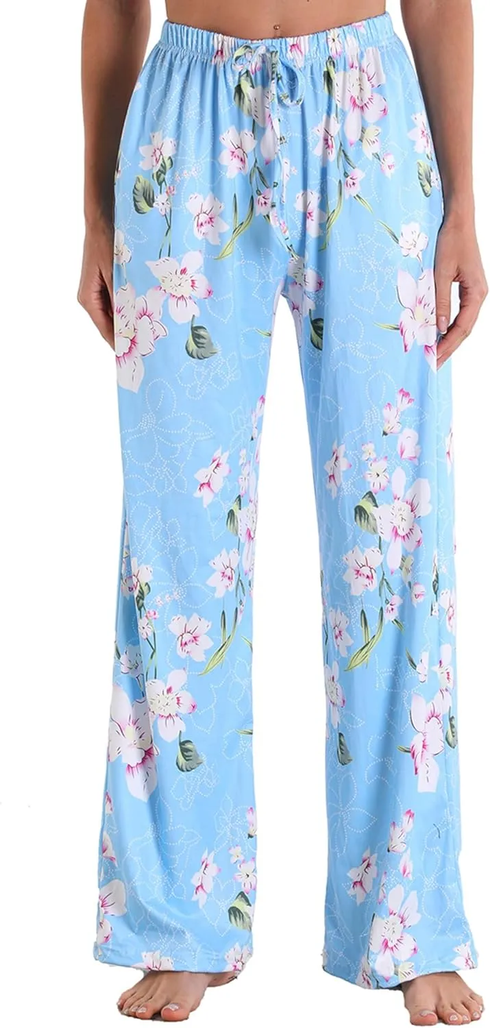 Womens Comfy Lounge Pants Loose Yoga Pant Drawstring Soft Pajama Pants with Pockets Regular and Plus Size