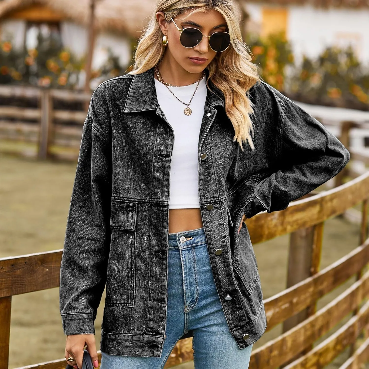 Women's Fairy Grunge Denim Jacket Y2k Acubi Vintage Coat Cyber Punk Indie Outerwear Dark Academia Alt Streetwear