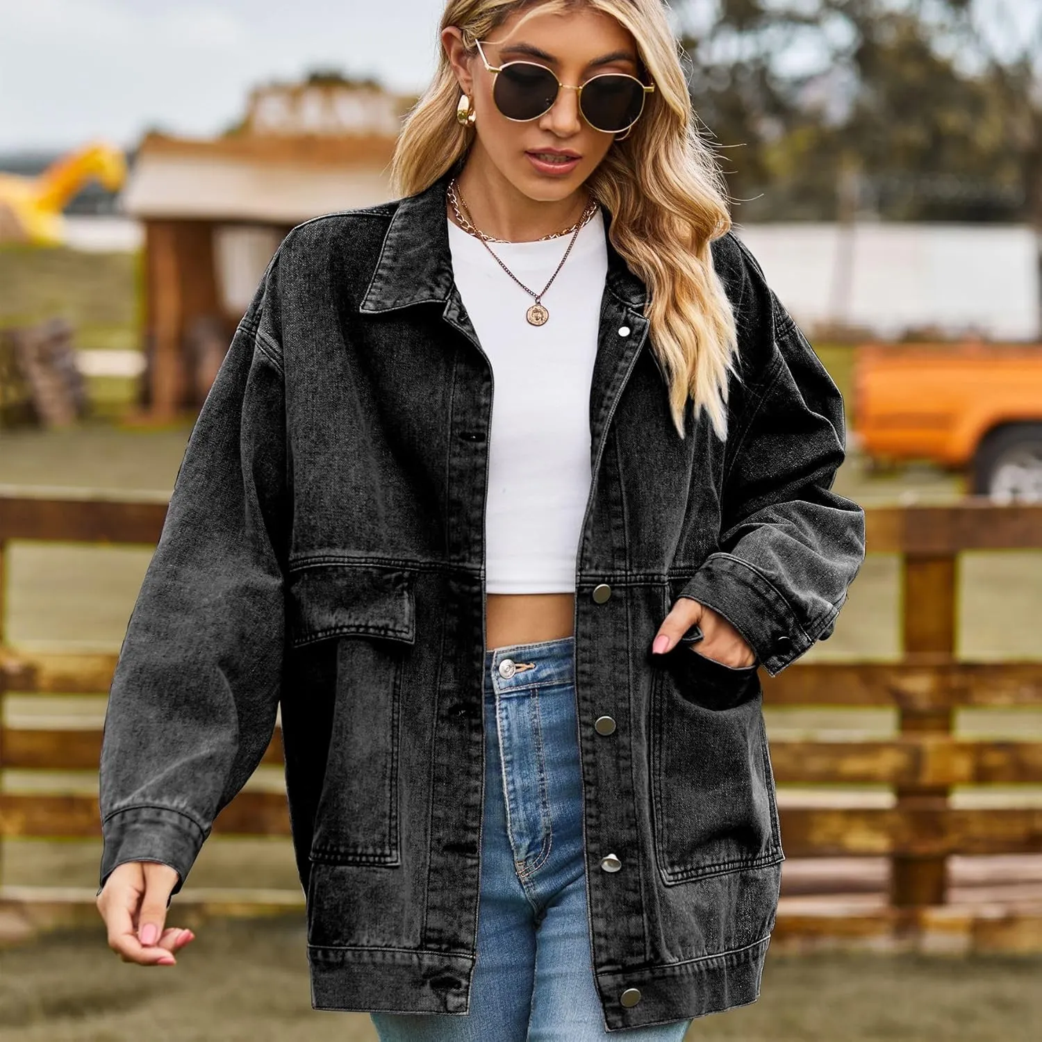 Women's Fairy Grunge Denim Jacket Y2k Acubi Vintage Coat Cyber Punk Indie Outerwear Dark Academia Alt Streetwear