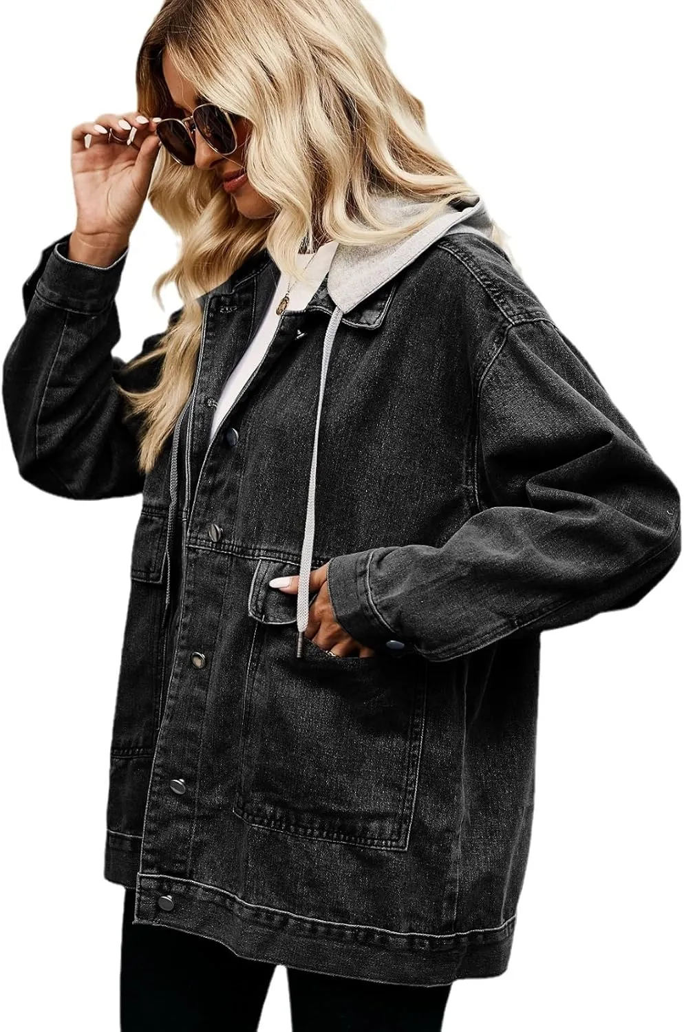 Women's Fairy Grunge Denim Jacket Y2k Acubi Vintage Coat Cyber Punk Indie Outerwear Dark Academia Alt Streetwear