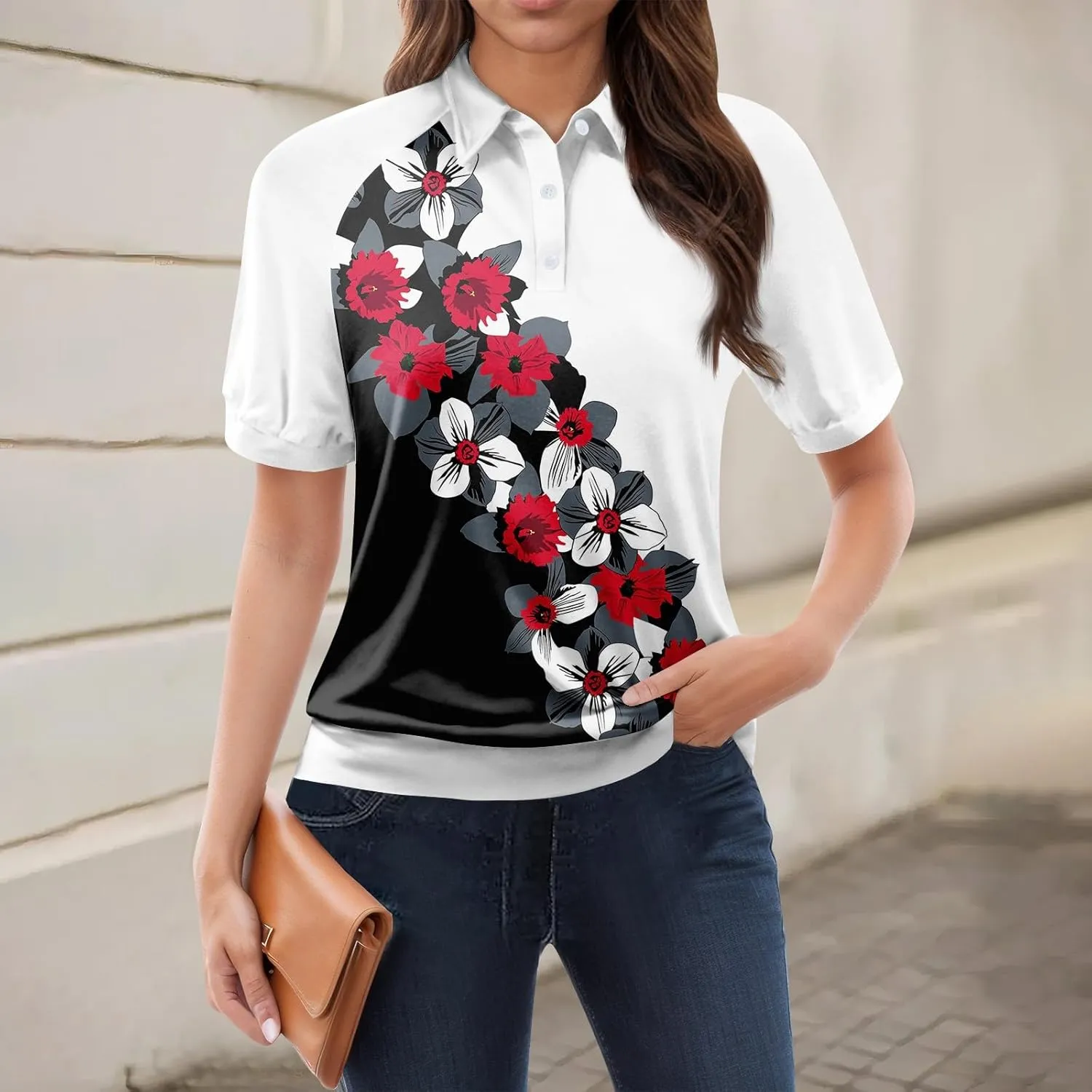 Womens Golf Polo Shirts 2025 Collared Short Sleeve T Shirt Lightweight Moisture Wicking Casual 3 Buttons Outfits