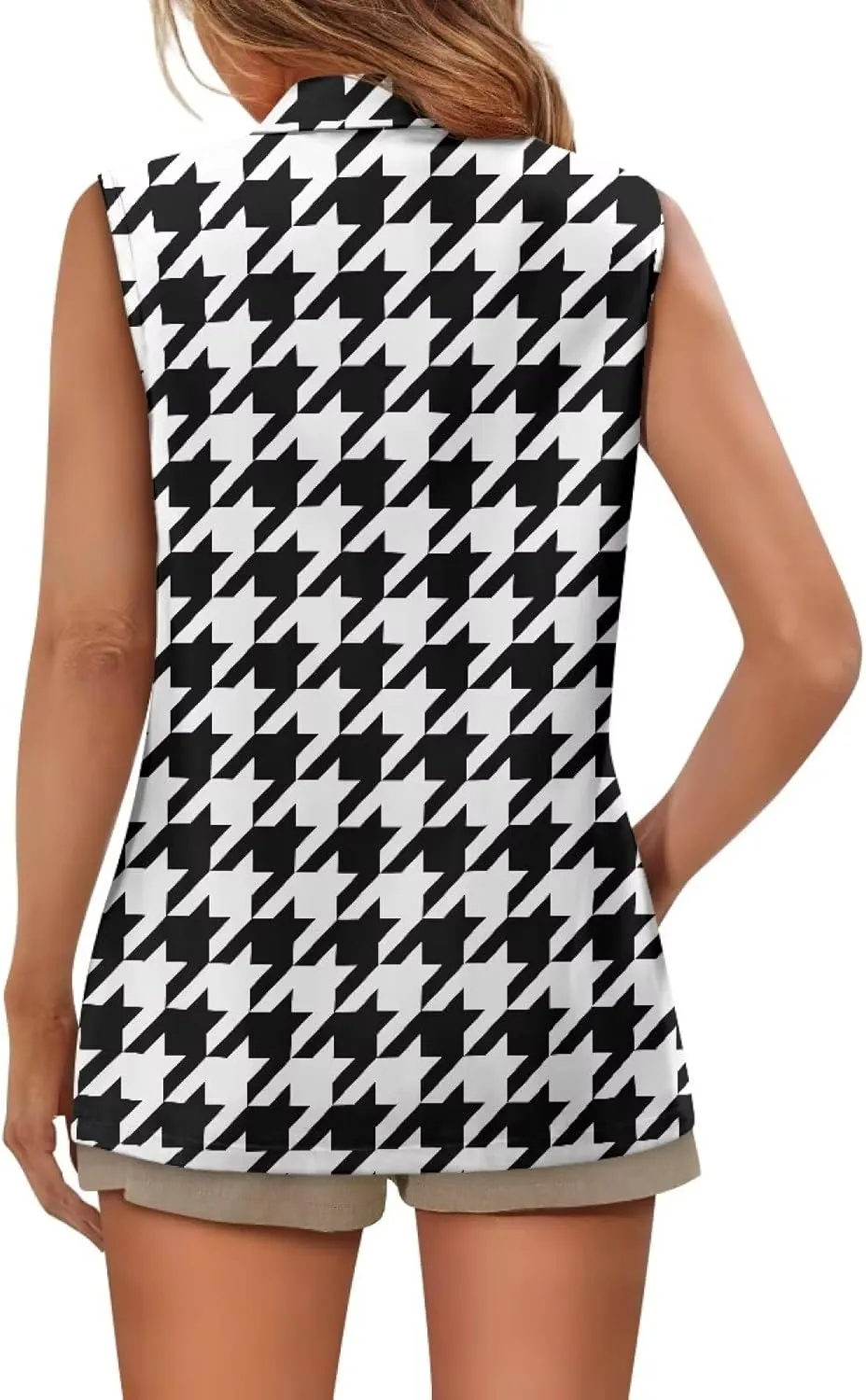 Women's Houndstooth Casual Blazer Lightweight Daily Work Wear Sports Jacket Classic Vintage Houndstooth Plaid Print