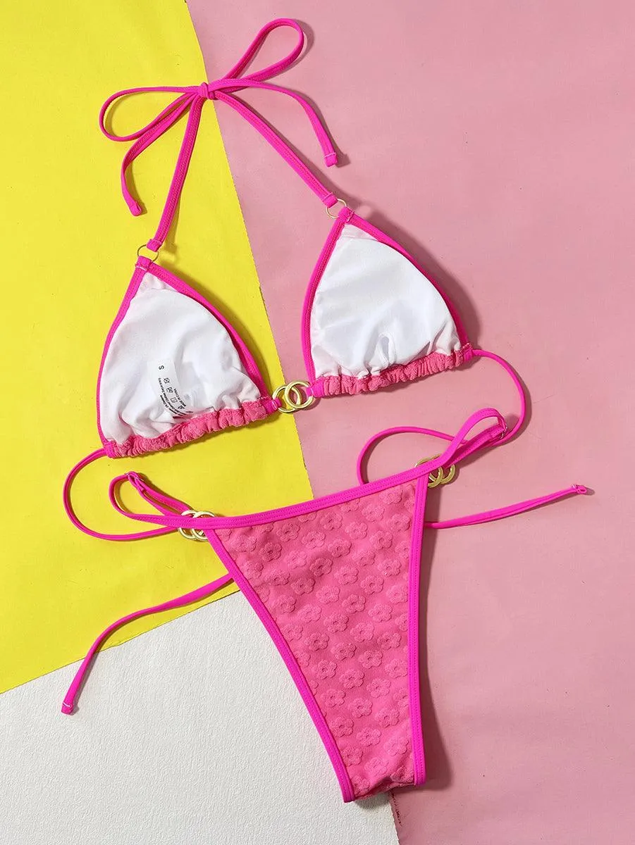 Women's Jacquard String Bikini Set | Sexy Beachwear for Women