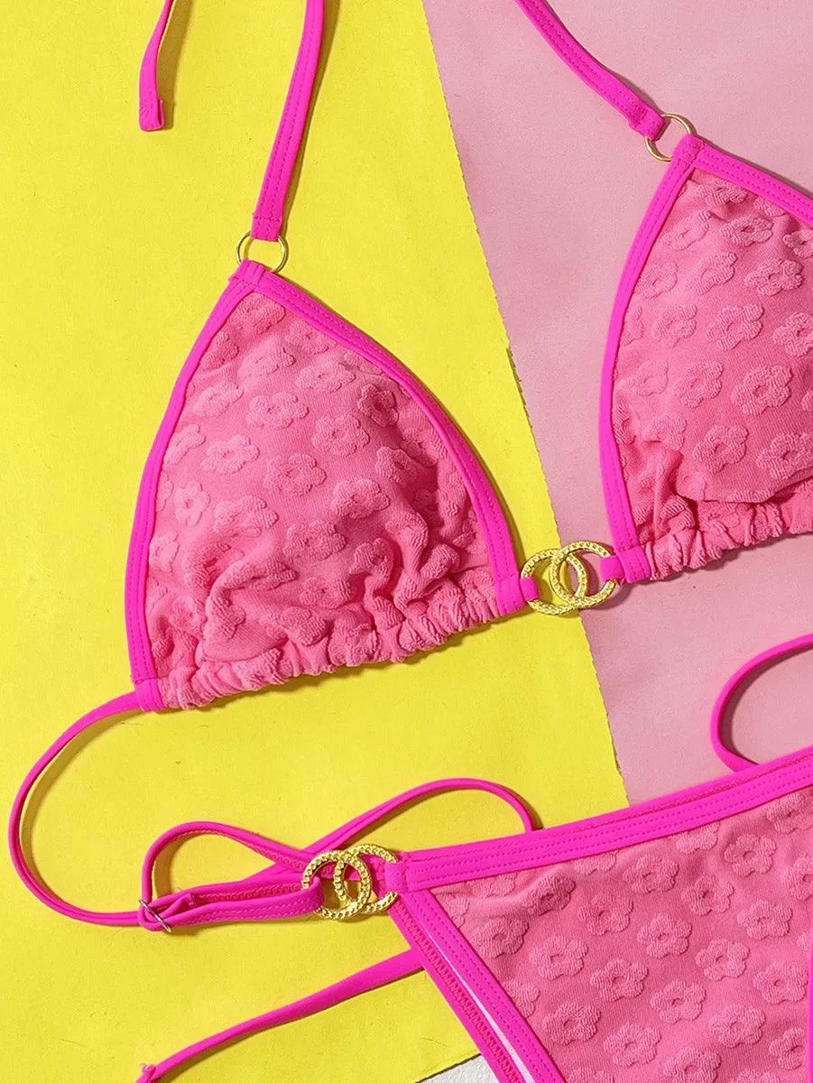 Women's Jacquard String Bikini Set | Sexy Beachwear for Women