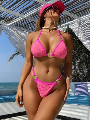 Women's Jacquard String Bikini Set | Sexy Beachwear for Women