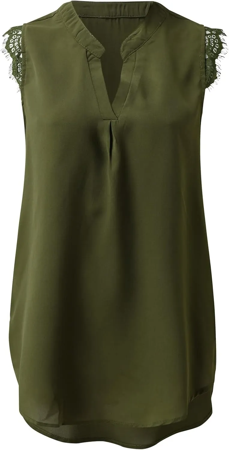 Womens Lace Tank Top Plus Size Sleeveless Sexy Camisole Y2K Casual Summer Cutout Cami Top Girlfriend Work Singlet Top