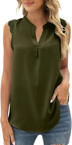 Womens Lace Tank Top Plus Size Sleeveless Sexy Camisole Y2K Casual Summer Cutout Cami Top Girlfriend Work Singlet Top