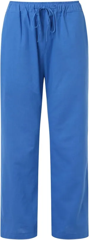 Womens Linen Palazzo Pants Casual Summer Casual Vacation High Waist Wide Leg Trousers Lounge Soft Slacks with Pockets