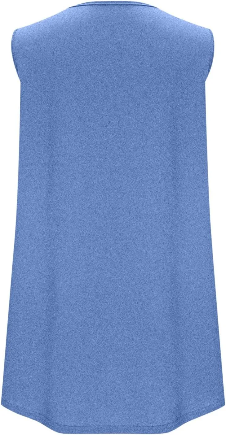 Womens Loose Fit Vests Crewneck Vest Tops for Women Sleeveless Ruched Cami Tank Basic Summer Fall Vests 2025 Trendy