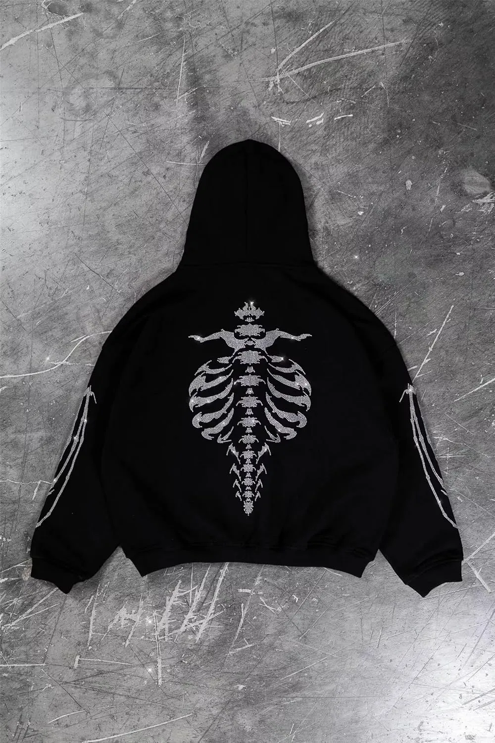Womens Mens Y2K Zip Up Hoodies Sweatshirt Rhinestone Graphic Hoodies Long Sleeve Coat Plus Size 90S E-Girl Streetwear
