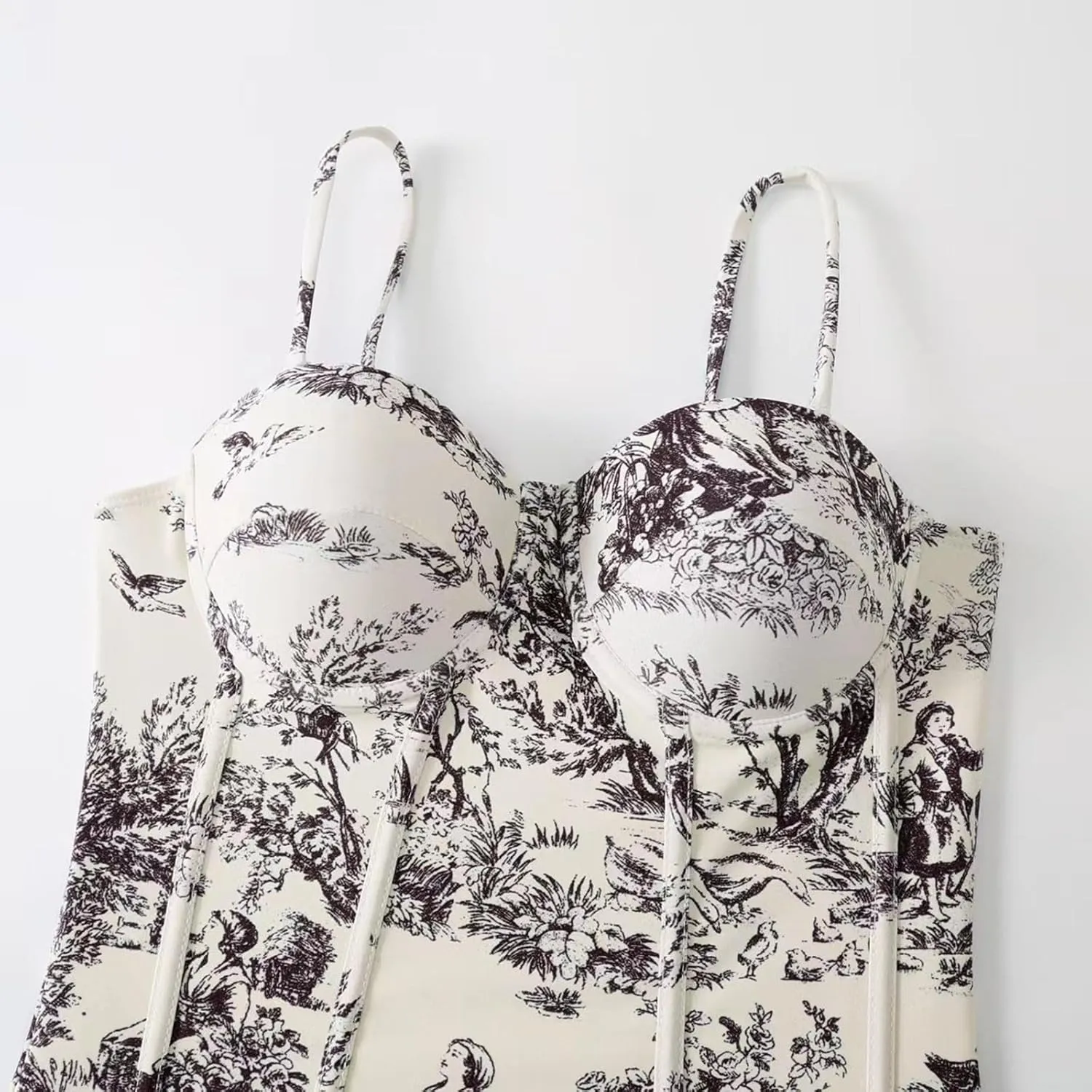 Womens One Piece Swimsuit with Matching Cover Ups Sexy Bikini Set Retro Floral Two Piece Bathing Suit with Sarong